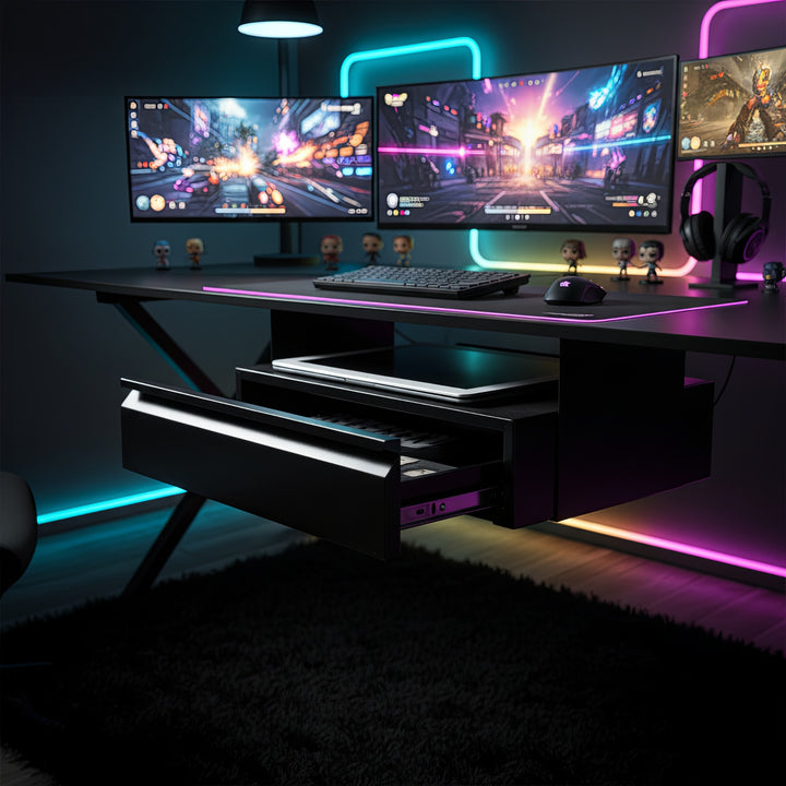 Maclean Brackets MC-875 Untertisch Schublade mit Regal bis max. 5kg Unterbau Unter Schreibtisch Halterung Hängeschublade …