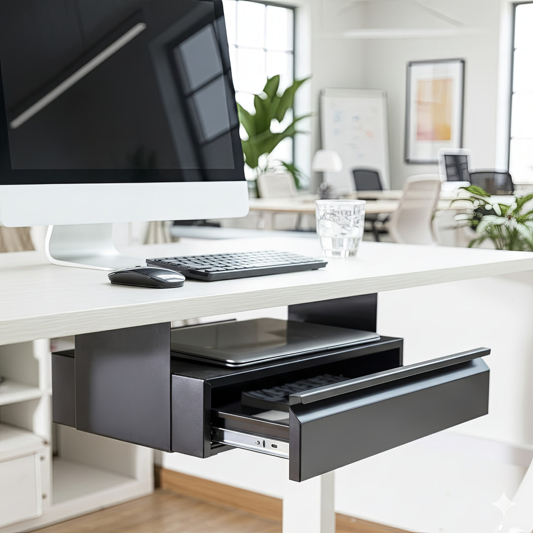 Maclean Brackets MC-875 Untertisch Schublade mit Regal bis max. 5kg Unterbau Unter Schreibtisch Halterung Hängeschublade …