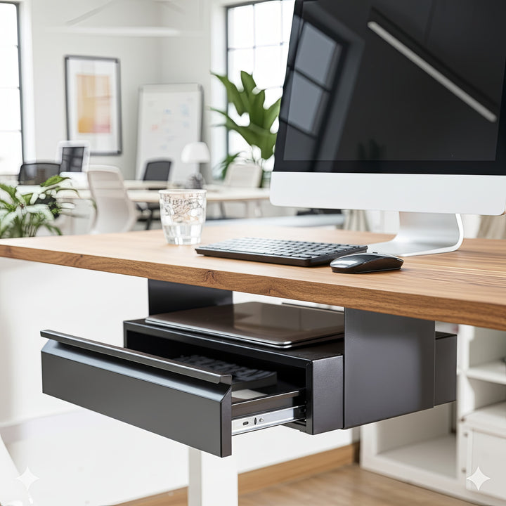 Maclean Brackets MC-875 Untertisch Schublade mit Regal bis max. 5kg Unterbau Unter Schreibtisch Halterung Hängeschublade …