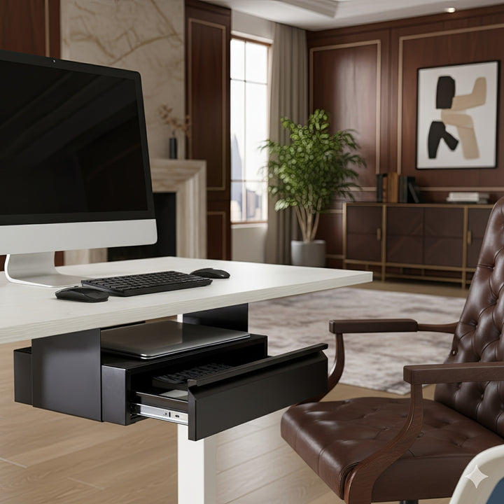 Maclean Brackets MC-875 Untertisch Schublade mit Regal bis max. 5kg Unterbau Unter Schreibtisch Halterung Hängeschublade …