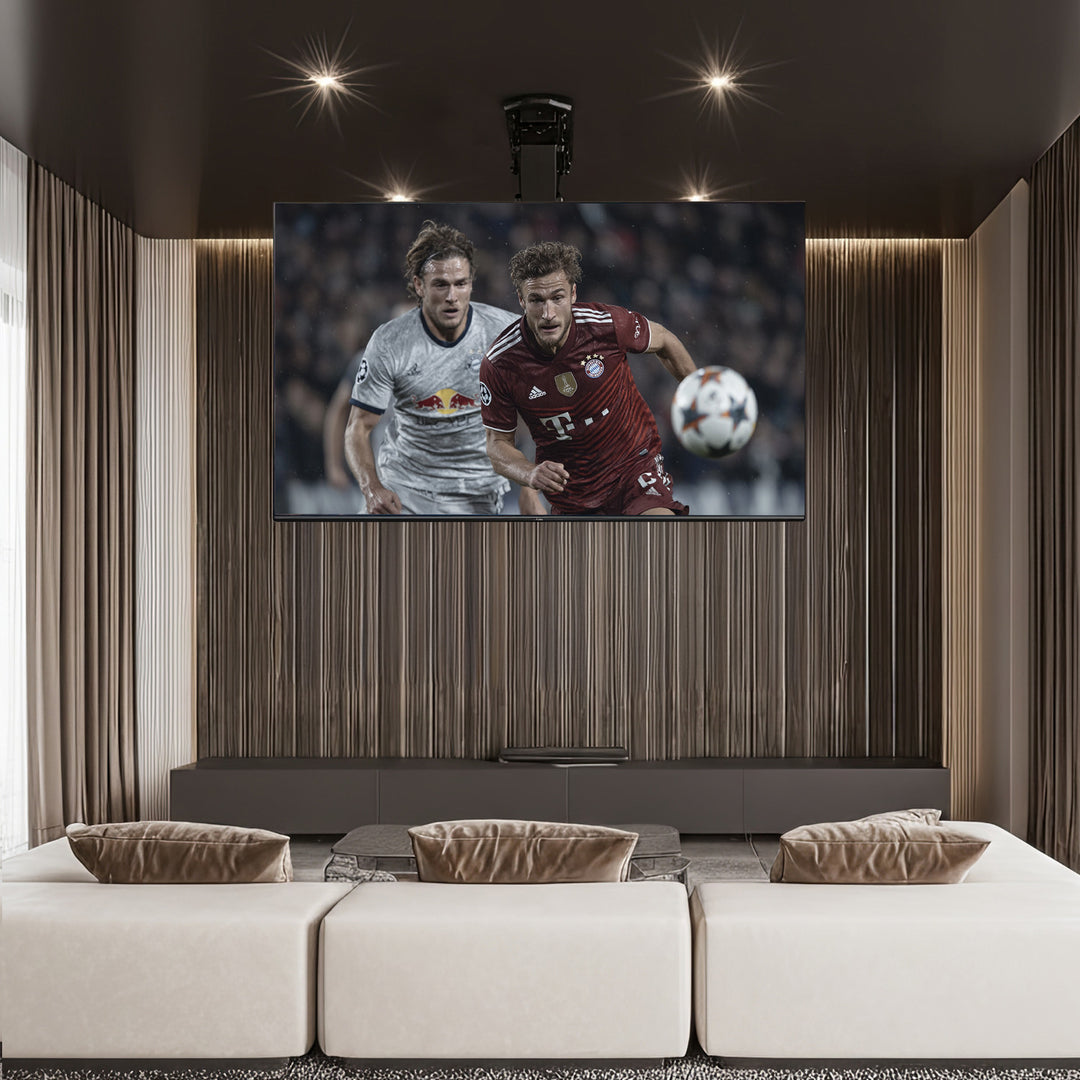 Maclean MC-880 Elektrische neigbare TV Halterung 32-70" für Decke Dachschräge inkl. Fernbedienung bis 35kg max VESA 600x400