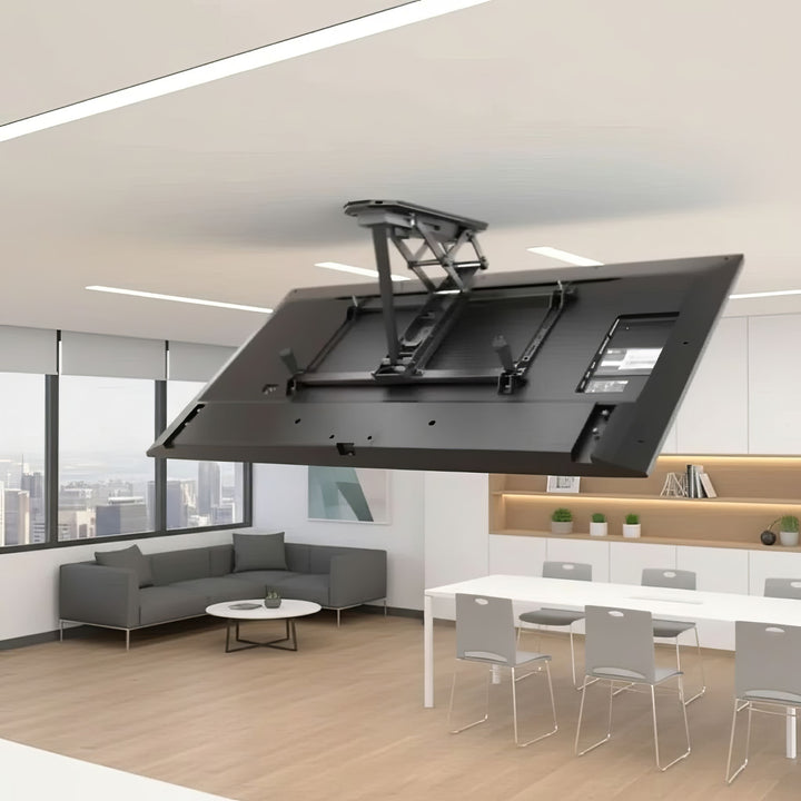 Maclean MC-880 Elektrische neigbare TV Halterung 32-70" für Decke Dachschräge inkl. Fernbedienung bis 35kg max VESA 600x400