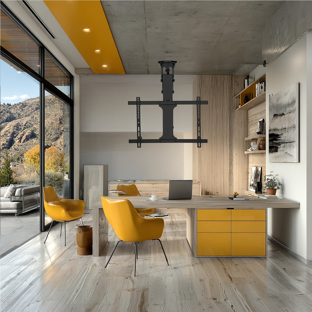 Maclean MC-880 Elektrische neigbare TV Halterung 32-70" für Decke Dachschräge inkl. Fernbedienung bis 35kg max VESA 600x400