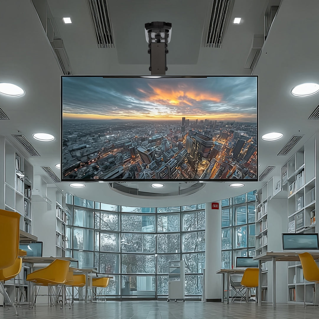 Maclean MC-880 Elektrische neigbare TV Halterung 32-70" für Decke Dachschräge inkl. Fernbedienung bis 35kg max VESA 600x400