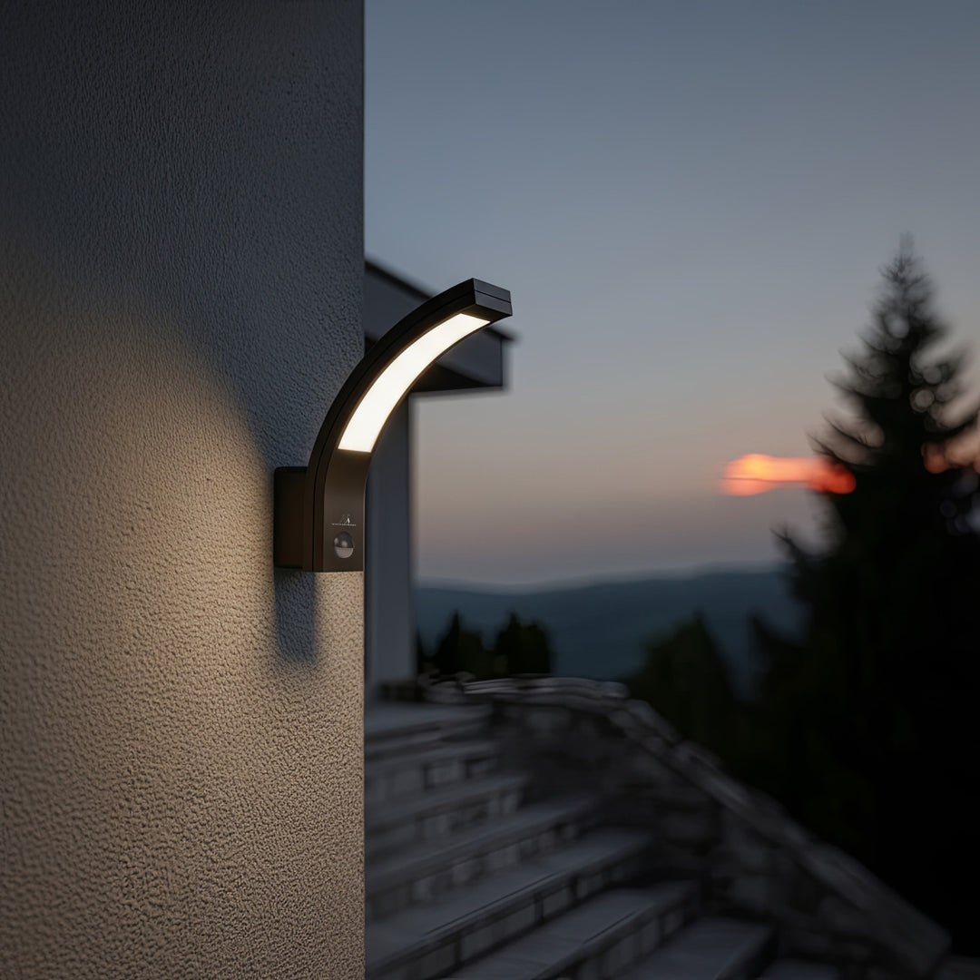 LED-Lampe mit Infrarot-Bewegungssensor 140° Grad 9m Reichweite IP54 Wasserdicht Außenbereich Grau