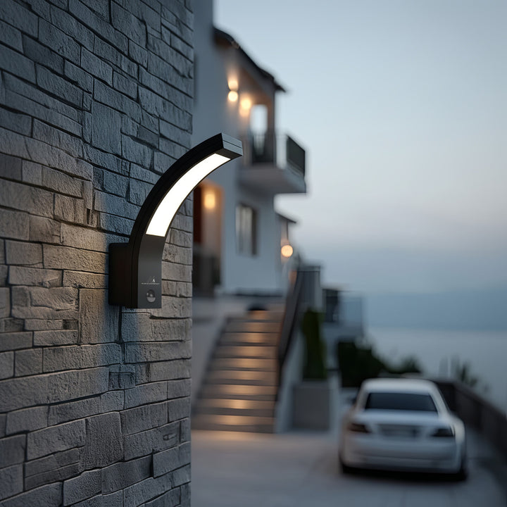 LED-Lampe mit Infrarot-Bewegungssensor 140° Grad 9m Reichweite IP54 Wasserdicht Außenbereich Grau