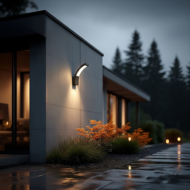 LED-Lampe mit Infrarot-Bewegungssensor 140° Grad 9m Reichweite IP54 Wasserdicht Außenbereich Grau