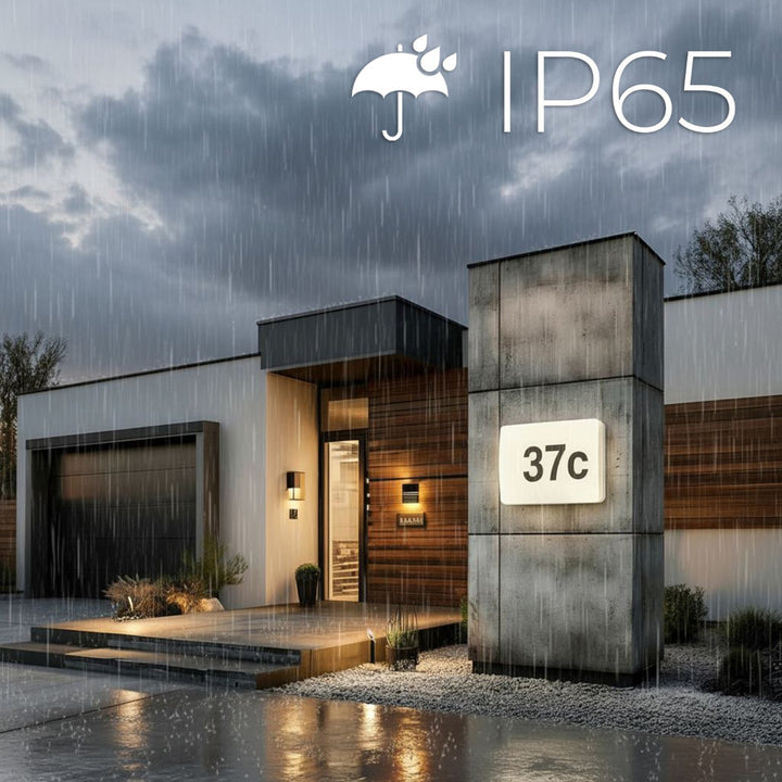 Maclean LED-Leuchte, Hausnummer, mit Dämmerungssensor, weiß, max 10W, IP65, farbneutral (4000K), max 1000lm, MCE292 W