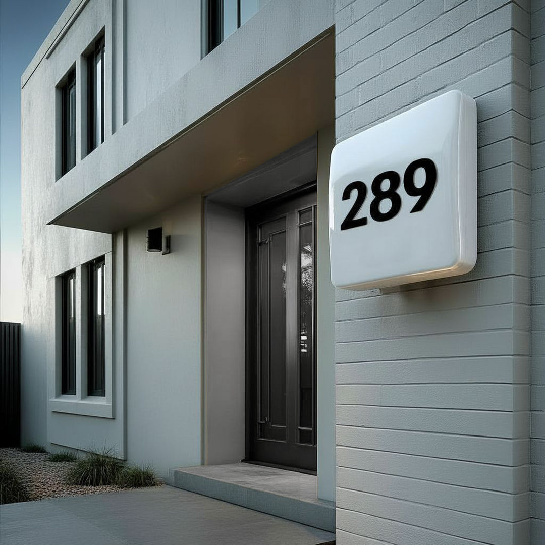 Maclean LED-Leuchte, Hausnummer, mit Dämmerungssensor, weiß, max 10W, IP65, farbneutral (4000K), max 1000lm, MCE292 W