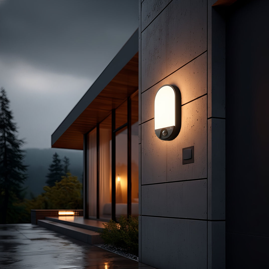 Maclean MCE340 LED-Lampe mit Infrarot-Bewegungssensor Wandleuchte Innen-/ Außenbeleuchtung 1100lm 15W IP54 Grau