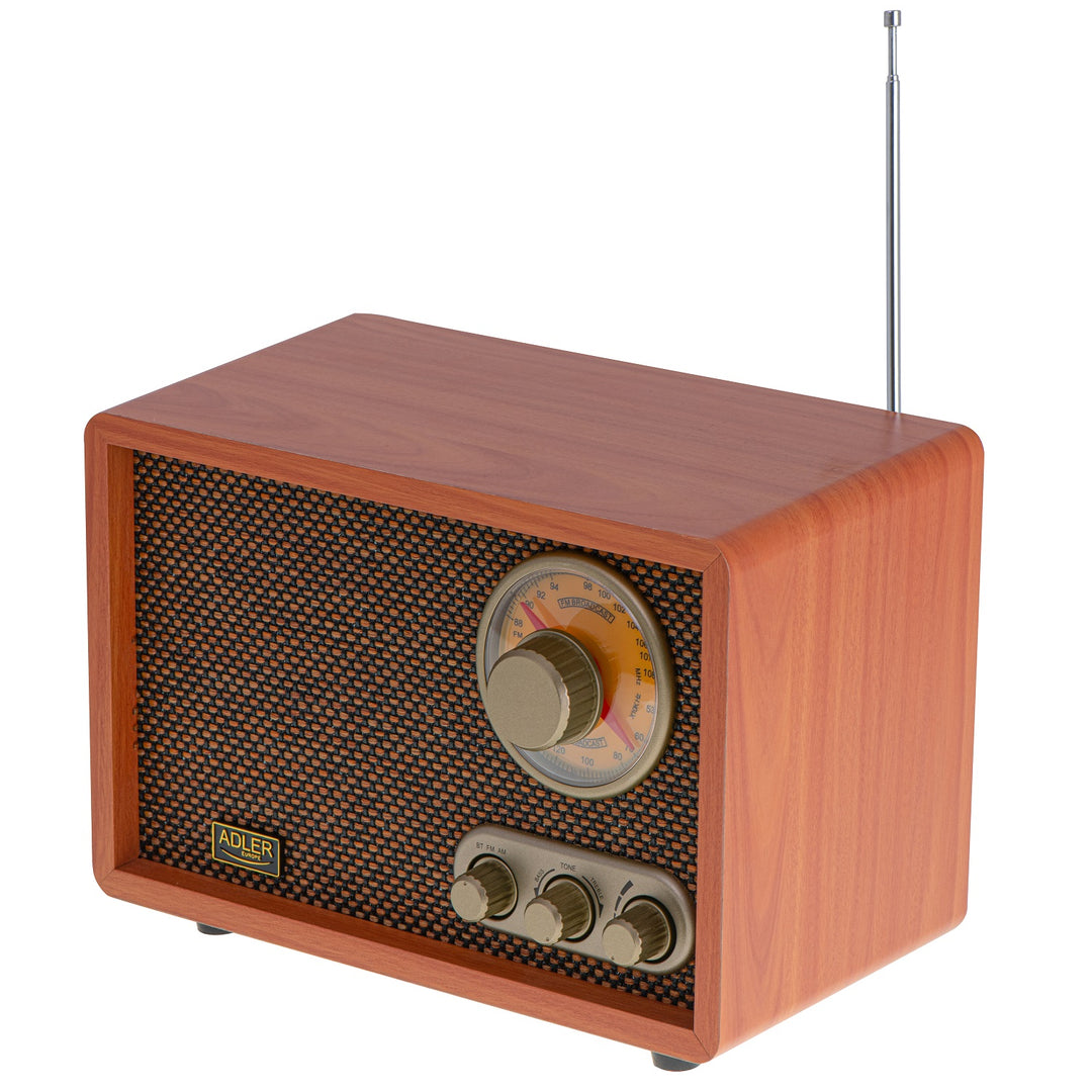 Retro Radio mit Bluetooth und Teleskopantenne FM / AM 10W RMS Bass- / Höhenregler