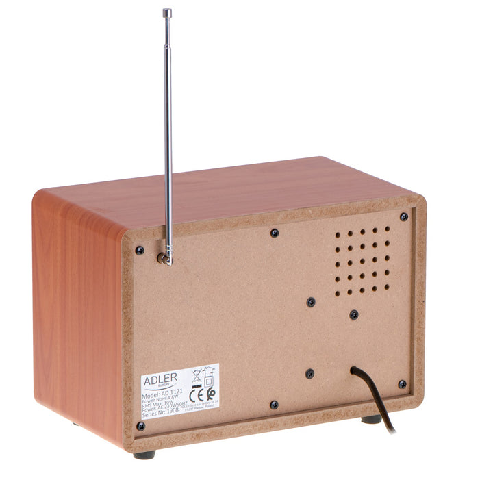 Retro Radio mit Bluetooth und Teleskopantenne FM / AM 10W RMS Bass- / Höhenregler