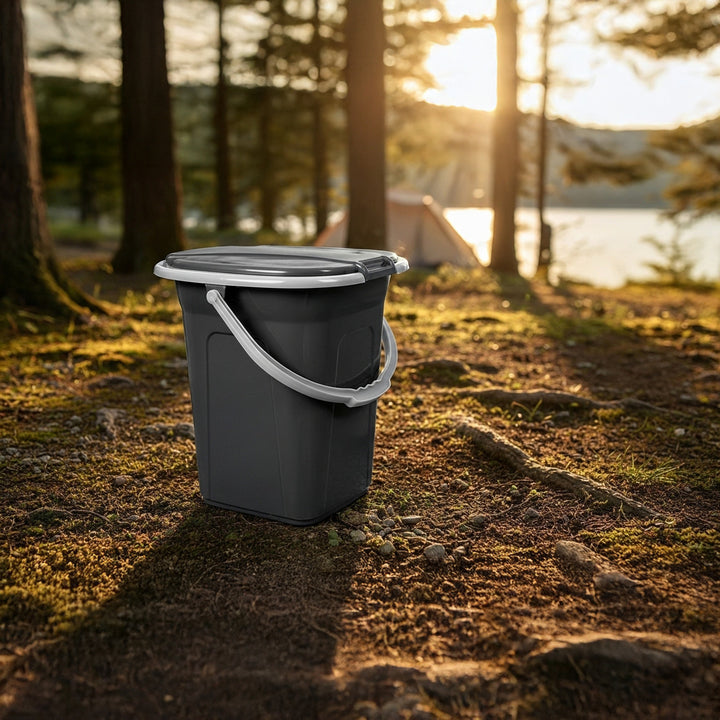 Campingtoilette 19L Mobile Toiletteneimer Reisetoilette Toilette Eimertoilette Mobil Camping Anthrazit