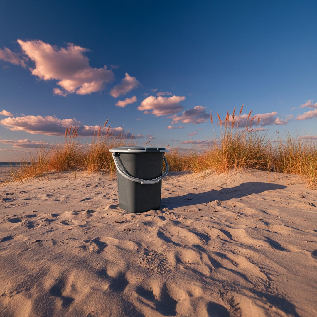 Campingtoilette 19L Mobile Toiletteneimer Reisetoilette Toilette Eimertoilette Mobil Camping Anthrazit