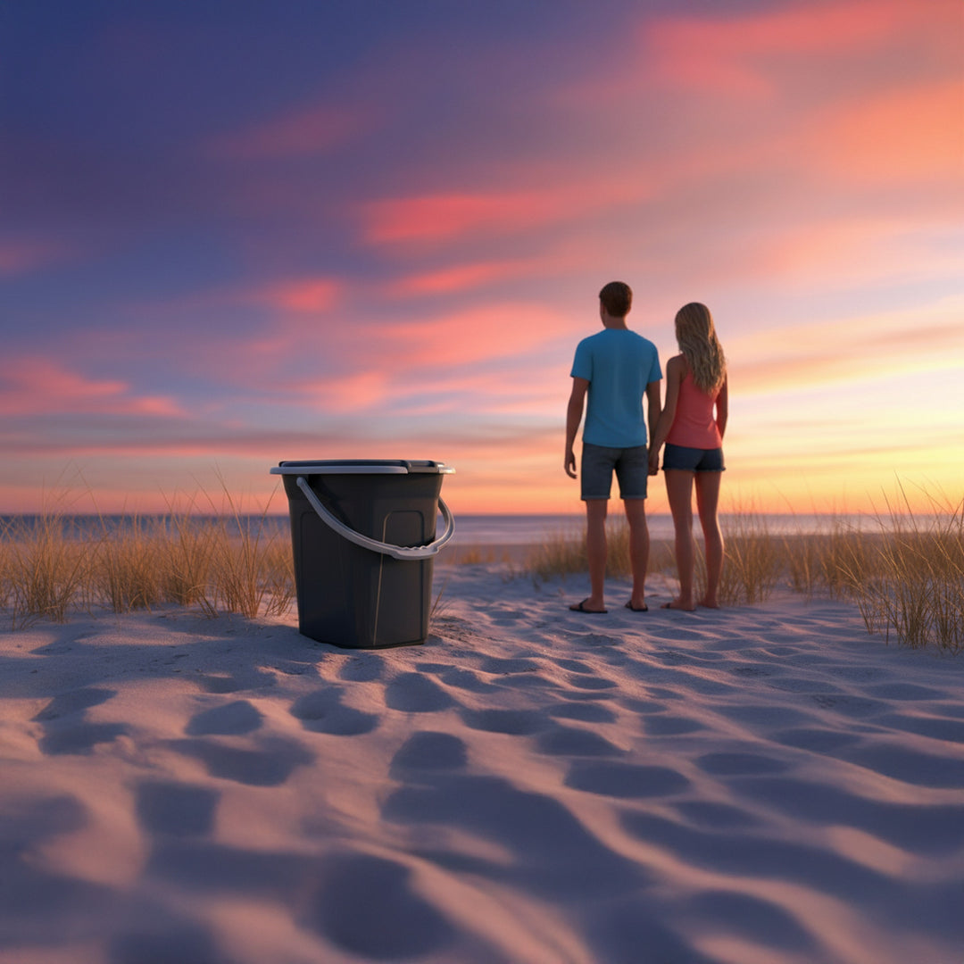 Campingtoilette 19L Mobile Toiletteneimer Reisetoilette Toilette Eimertoilette Mobil Camping Anthrazit