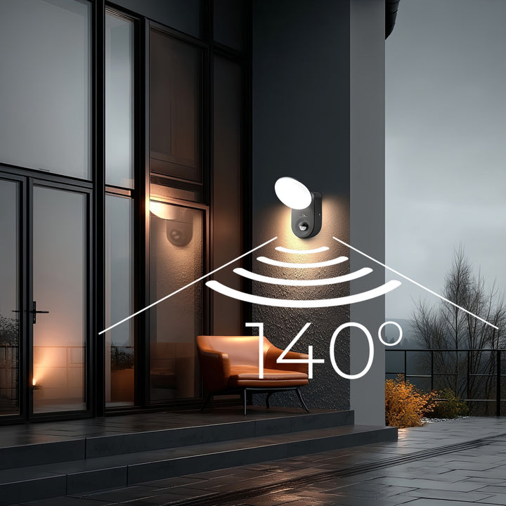 LED Wandlampe mit PIR Bewegungssensor Dämmerungssensor Außenwandleuchte Wandleuchte Innen-/ Außenbeleuchtung IP65 4000K Neutralweiß (15W (1100lm))