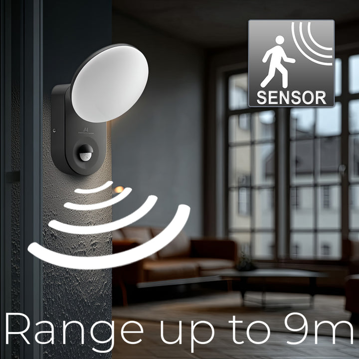 LED Wandlampe mit PIR Bewegungssensor Dämmerungssensor Außenwandleuchte Wandleuchte Innen-/ Außenbeleuchtung IP65 4000K Neutralweiß (15W (1100lm))