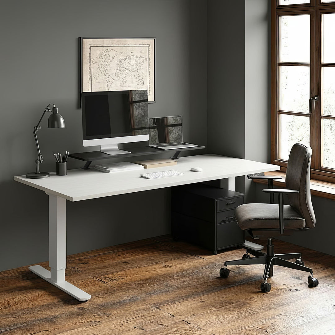 Monitorständer 13"~32" bis max. 20kg Tischplatte Regal 100x26cm Regalbrett Tischhalterung Tischbefestigung Schreibtisch Befestigung