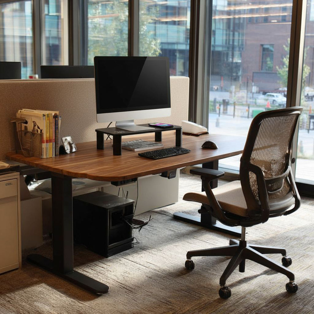 Höhenverstellbarer Bildschirmständer mit kabelloser Qi Aufladung Monitor Stand 17"~32" bis max. 20kg Induktionsladegerät