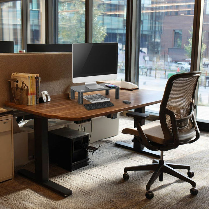 Höhenverstellbarer Bildschirmständer mit kabelloser Qi Aufladung Monitor Stand 17"~32" bis max. 20kg Induktionsladegerät