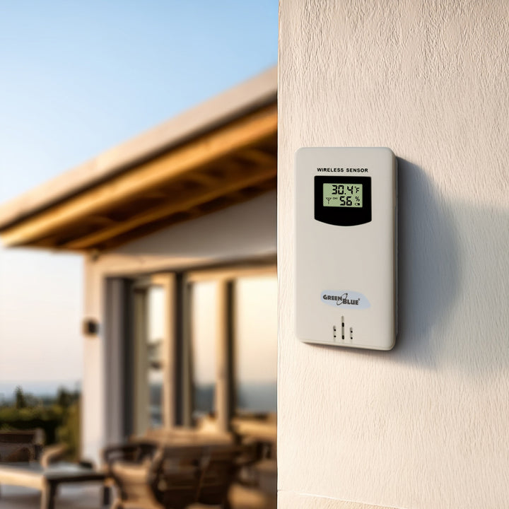 Kabellose Wetterstation mit kabellosem Qi-Ladegerät Stimmungslicht Basis Wettervorhersage Kalender Wecker und Schlummerfunktion Externer Sensor Innen und Außen Thermometer Farbdisplay