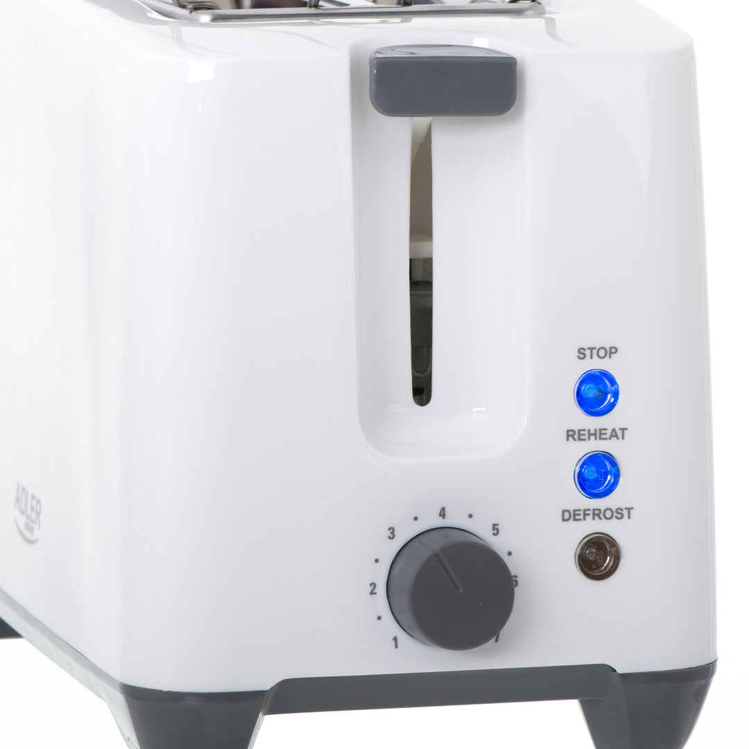 Adler Toaster, 7 Stufen, 3 Funktionen, Brötchenrost, AD 3216