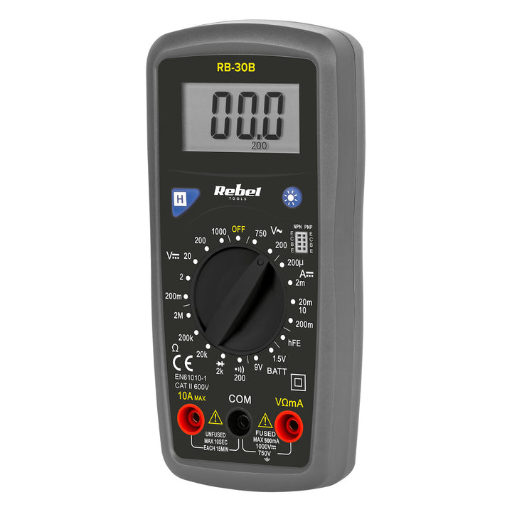 Rebel Tools RB-30B digitales Universalmessgerät Messkabel