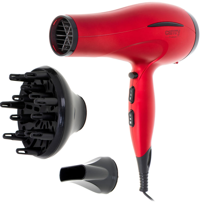 Camry Haartrockner, 2 Blasstärken, 3 Temperaturstufen, 2400W, rot, CR 2253