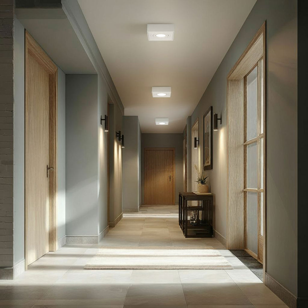 Einbaurahmen GU10 Einbaustrahler Rahmen Einbauleuchte Deckenleuchte max. 35W IP20 (1x Stück Eckig - ohne Leuchtmittel, Weiß)