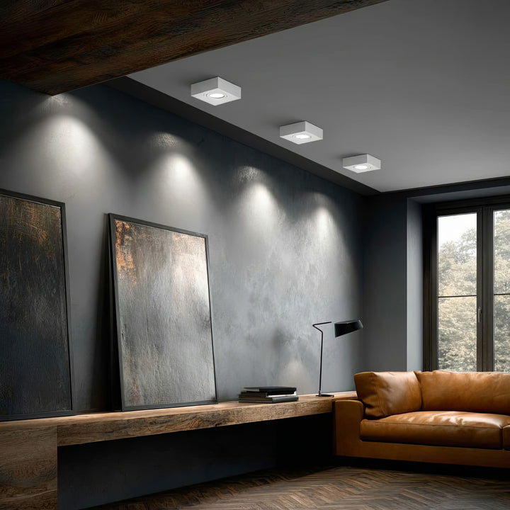 Einbaurahmen GU10 Einbaustrahler Rahmen Einbauleuchte Deckenleuchte max. 35W IP20 (1x Stück Eckig - ohne Leuchtmittel, Weiß)