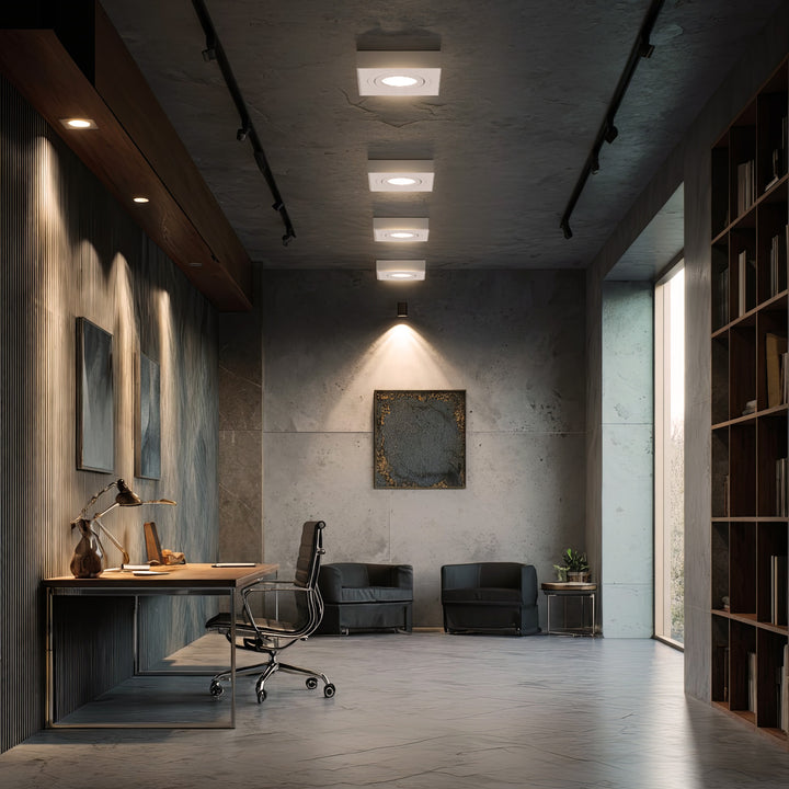 Einbaurahmen GU10 Einbaustrahler Rahmen Einbauleuchte Deckenleuchte max. 35W IP20 (1x Stück Eckig - ohne Leuchtmittel, Weiß)