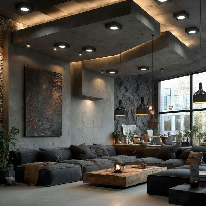 Einbaurahmen GU10 Einbaustrahler Rahmen Einbauleuchte Deckenleuchte max. 35W IP20 (1x Stück Eckig - ohne Leuchtmittel, Schwarz)