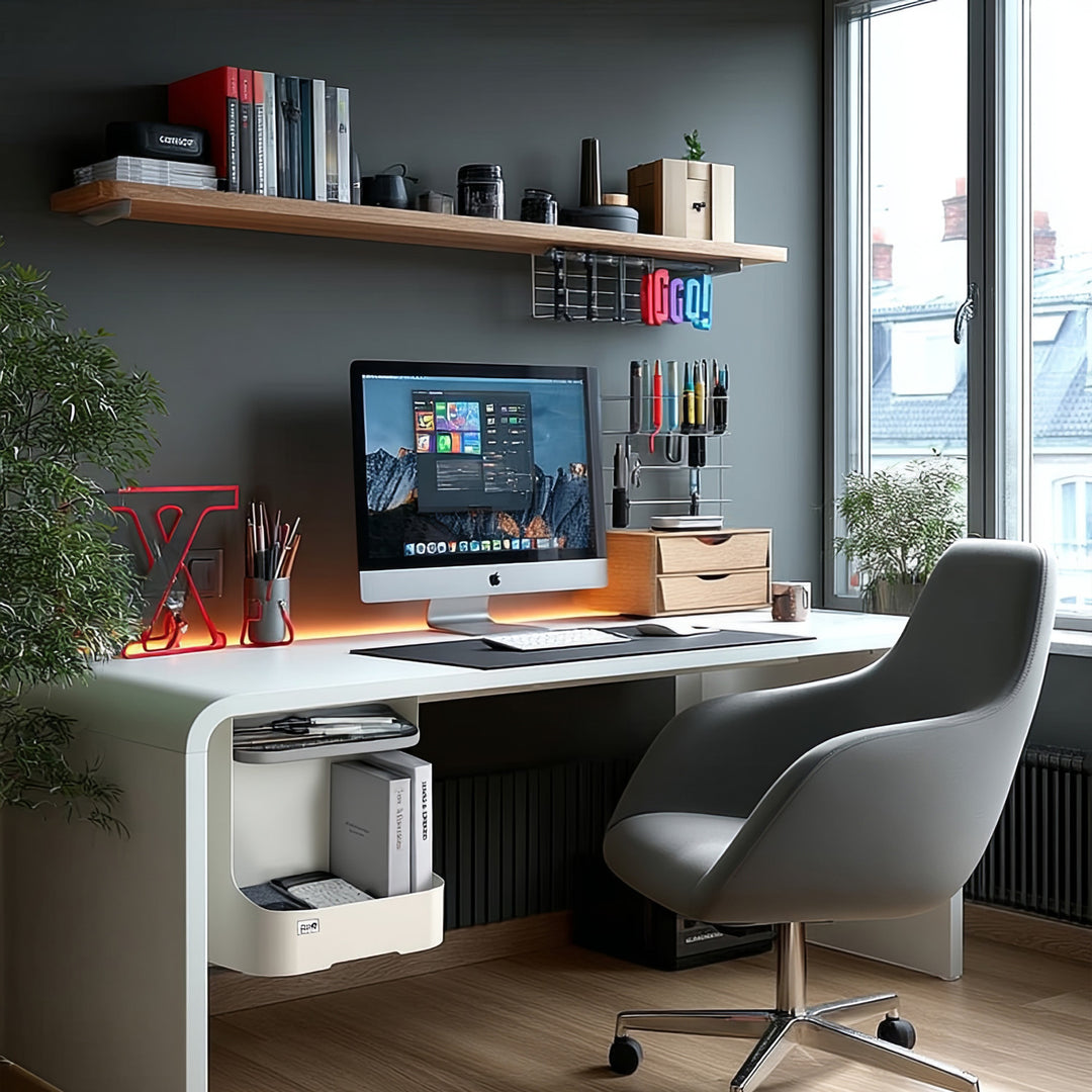 Schreibtisch-Organizer Untertisch Organizer für Büroutensilien Büro-Organizer Unterbau Büroablage bis 5kg