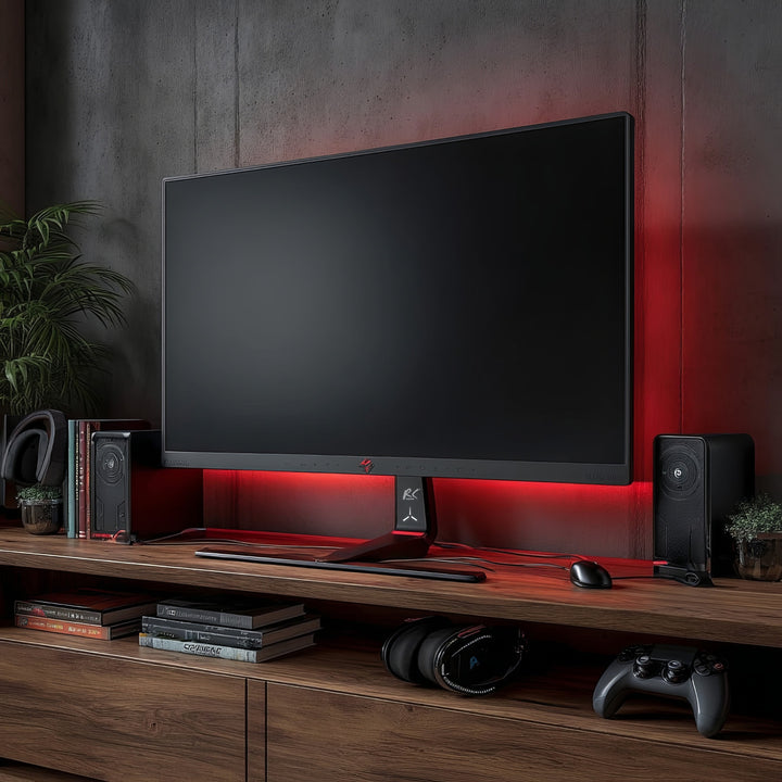 Gaming Monitorständer Monitorhalterung TV-Halterung Standfuß 32-55" RGB LED-Beleuchtung Höhenverstellbar Schwenkbar Neigbar max VESA 400x400, max. 40kg