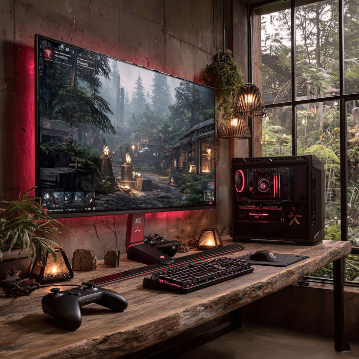 Gaming Monitorständer Monitorhalterung TV-Halterung Standfuß 32-55" RGB LED-Beleuchtung Höhenverstellbar Schwenkbar Neigbar max VESA 400x400, max. 40kg