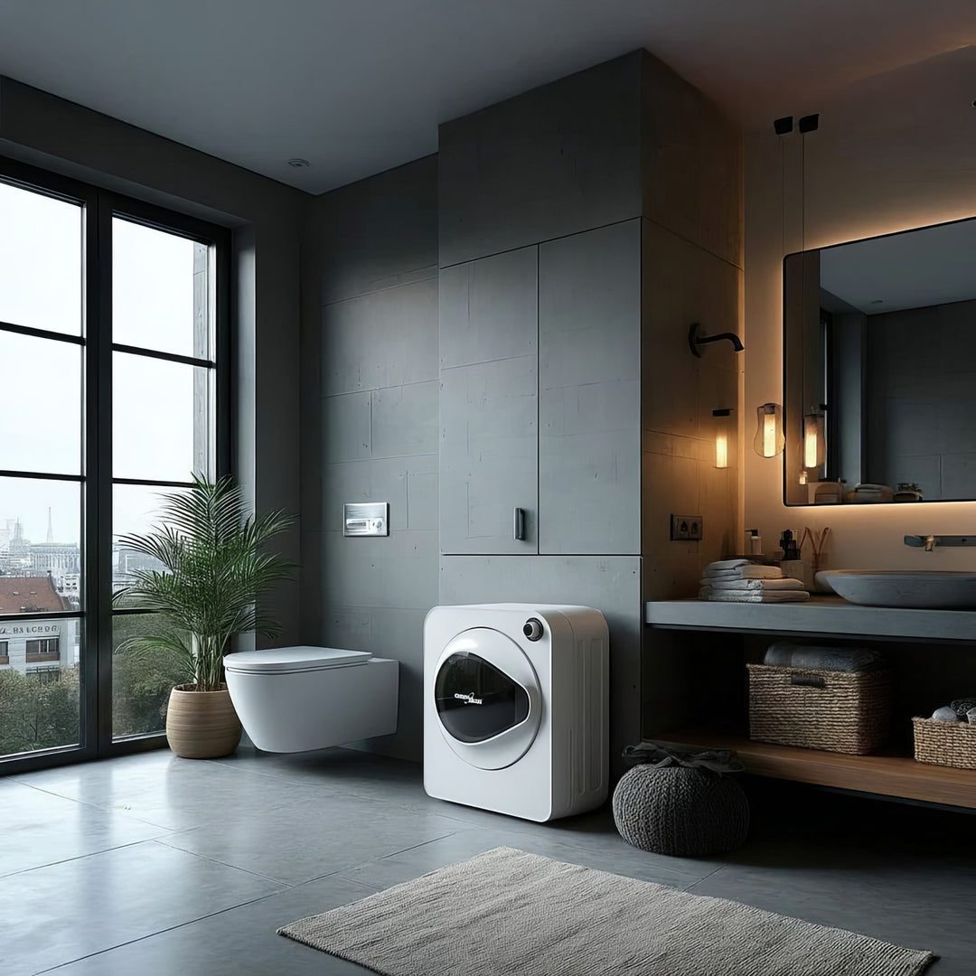 Green Blue GB405 Elektrischer Wäschetrockner 830W / 3kg Ablufttrockner / Trockner für Kleidung Freistehend oder Wandmontage Fünf Trocknungsprogramme zur Verfügung