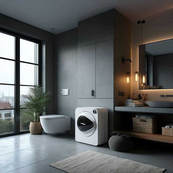 Green Blue GB405 Elektrischer Wäschetrockner 830W / 3kg Ablufttrockner / Trockner für Kleidung Freistehend oder Wandmontage Fünf Trocknungsprogramme zur Verfügung