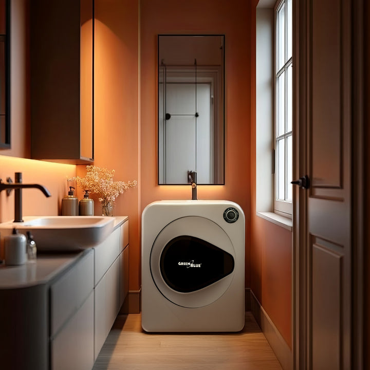 Green Blue GB405 Elektrischer Wäschetrockner 830W / 3kg Ablufttrockner / Trockner für Kleidung Freistehend oder Wandmontage Fünf Trocknungsprogramme zur Verfügung