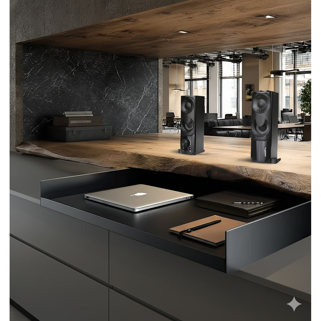 2 in 1 2.0 PC-Lautsprecher mit Soundbar Funktion RGB-Hintergrundbeleuchtung Stereo-Lautsprecher 2x3W RMS AUX 3,5 mm USB-Stromversorgung