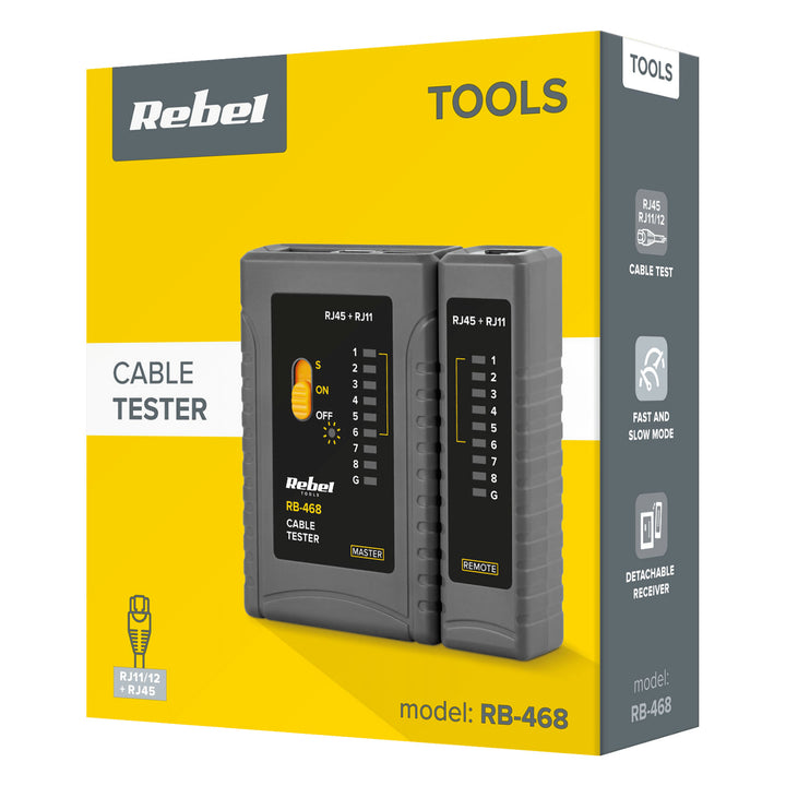 Telefonleitungstester RJ11 R12 RJ45 REBEL RB-468