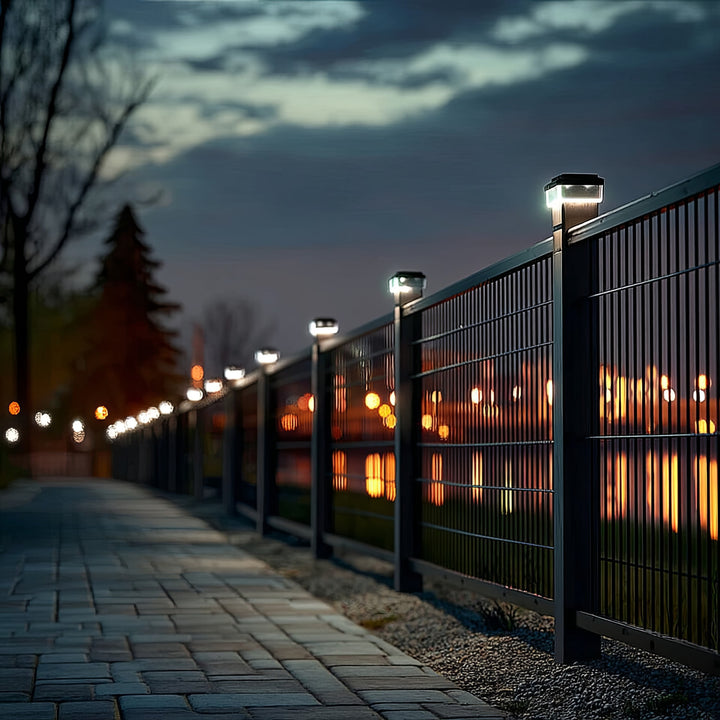 LED Solarlampe Zaunpfahl Gartenlicht mit Dämmerungssensor 100x100mm Neutralweiß 4000K Akku 100x100 mm