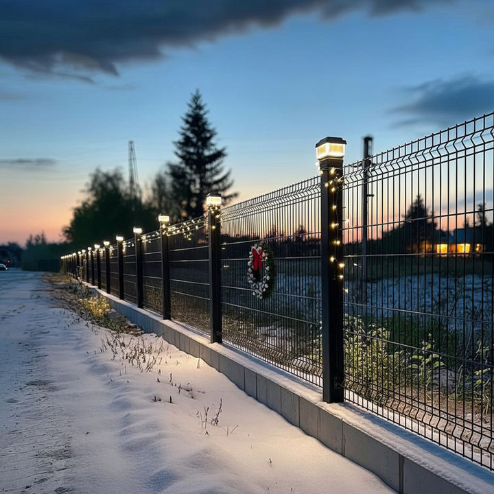 LED Solarlampe Zaunpfahl Gartenlicht mit Dämmerungssensor 100x100mm Neutralweiß 4000K Akku 100x100 mm