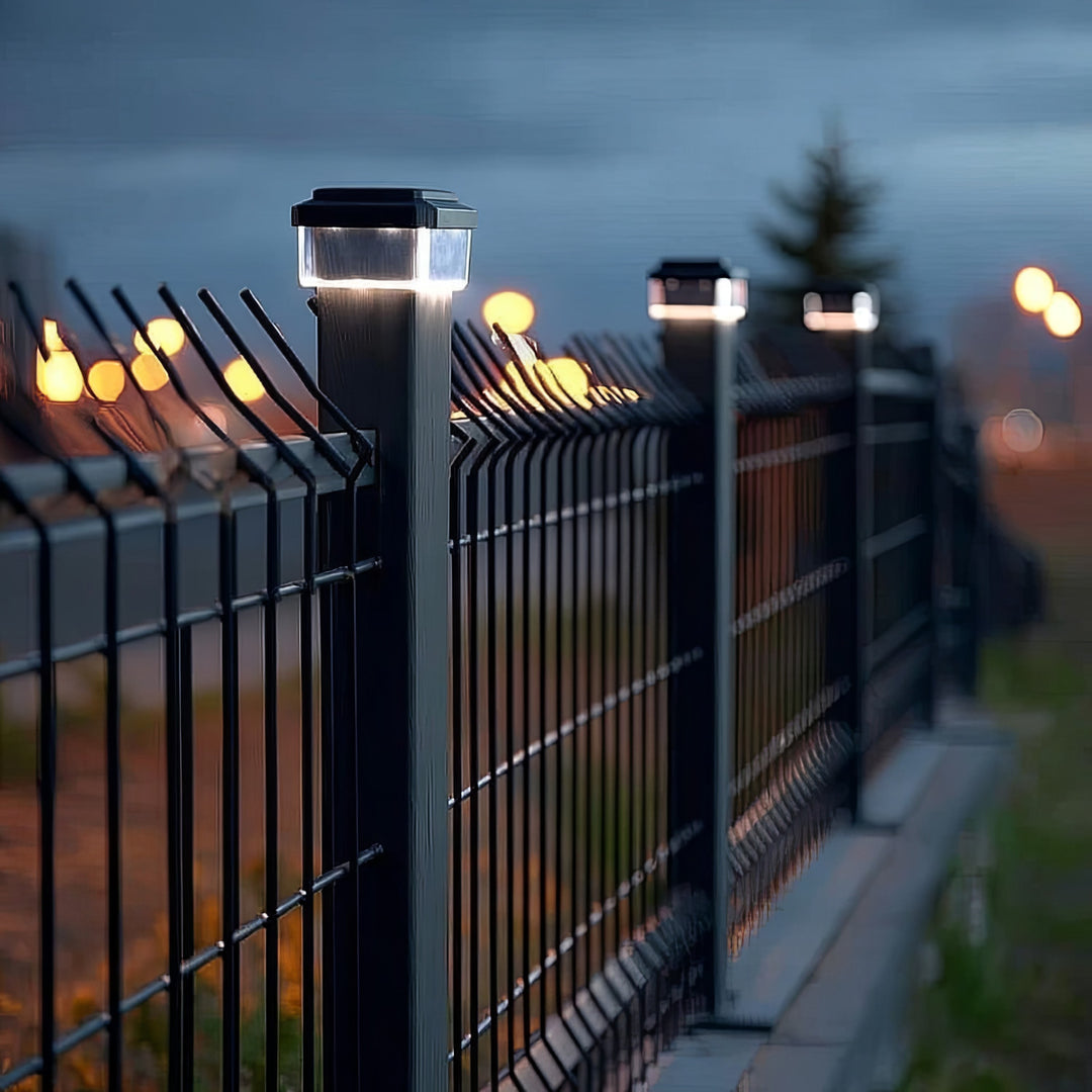 LED Solarlampe Zaunpfahl Gartenlicht mit Dämmerungssensor 100x100mm Neutralweiß 4000K Akku 100x100 mm