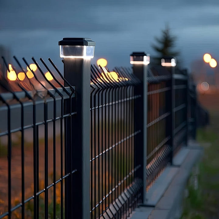 LED Solarlampe Zaunpfahl Gartenlicht mit Dämmerungssensor 100x100mm Neutralweiß 4000K Akku 100x100 mm