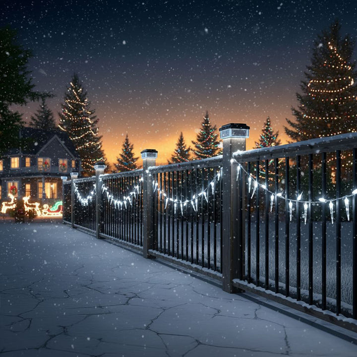 LED Solarlampe Zaunpfahl Gartenlicht mit Dämmerungssensor 100x100mm Neutralweiß 4000K Akku 100x100 mm