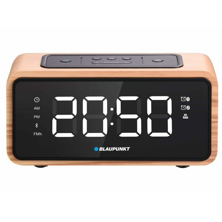 Radiowecker FM Bluetooth 60 Senderspeicher LED Display Uhr mit Doppelalarm und Schlummerfunktion