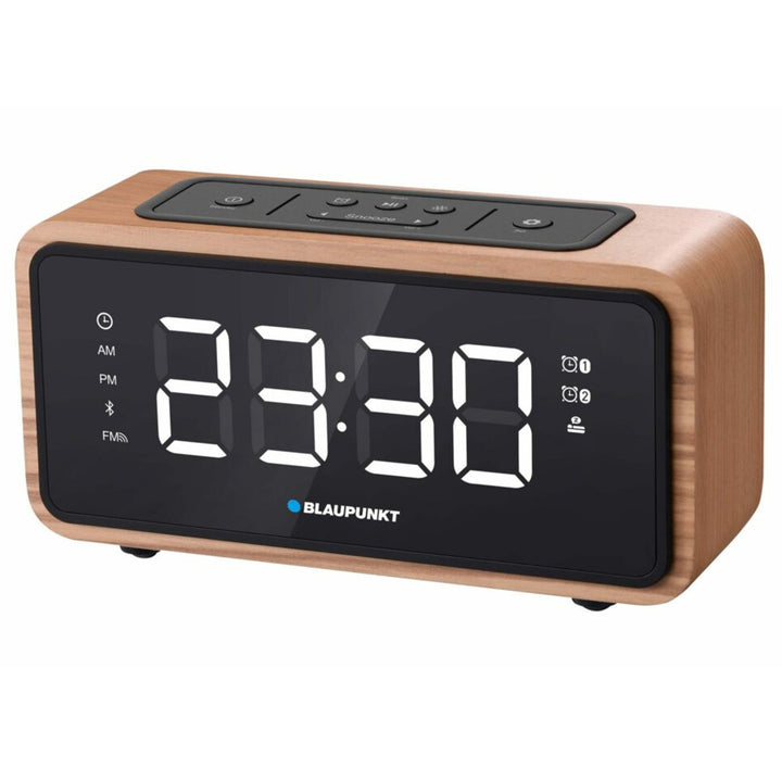 Radiowecker FM Bluetooth 60 Senderspeicher LED Display Uhr mit Doppelalarm und Schlummerfunktion