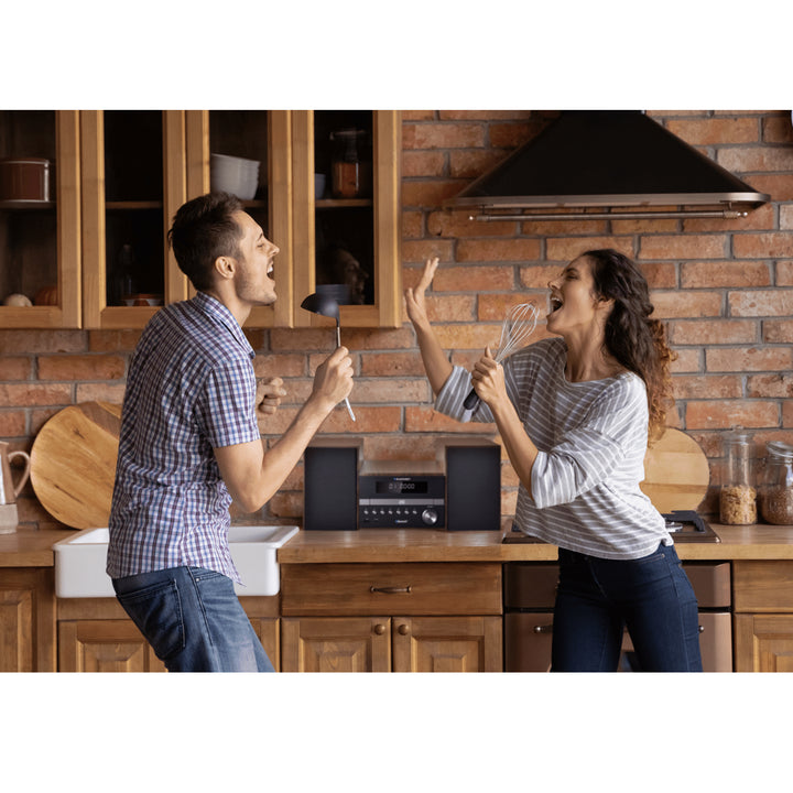 Mikro-HiFi System Stereoanlage mit Bluetooth und Fernbedienung Kompaktanlage FM-Radio 2x50W AUX LED Display CD-Player CD/-R/-RW/MP3/WMA