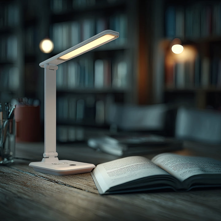 Dimmbare LED Schreibtischlampe Schreibtischleuchte Tischlampe 9W mit Induktion Qi-Ladegerät