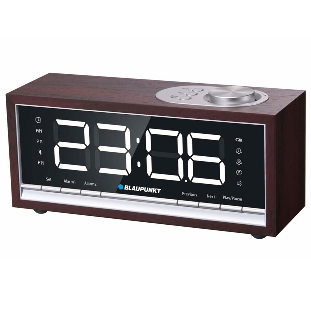 Radiowecker mit Bluetooth Uhrenradio FM PLL Radio mit 60 Senderspeicher Doppelalarm Schlummerfunktion LED Display